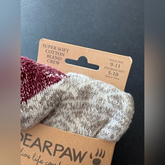 BearPaw Maroon and Beige fair isle cozy Knit Socks - Picture 5 of 5